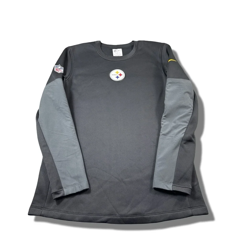 Nike Therma-Fit NFL Pittsburgh Steelers Sideline Coaches Crewneck Mens Small EUC